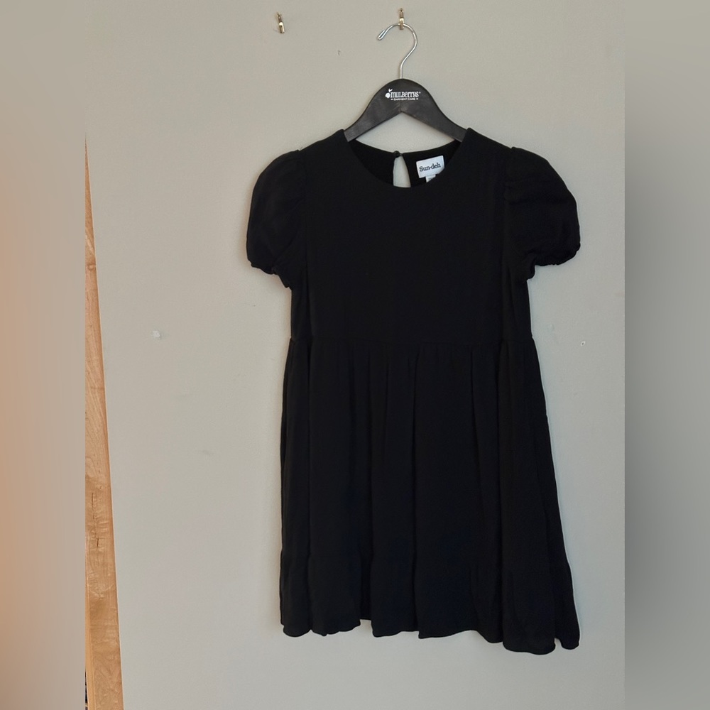 Sundeh XXS black keyhole babydoll mini dress